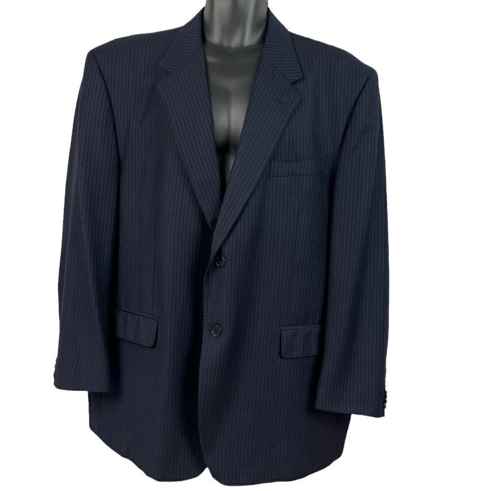 Adolfo Vitale Barberis Canonico Suit Coat Super 110s Wool Blue Mens 48 Reg